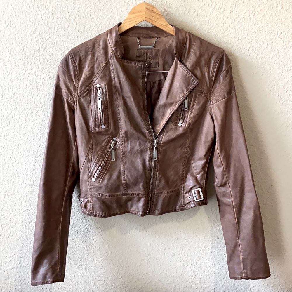 Faux Brown Leather Jacket